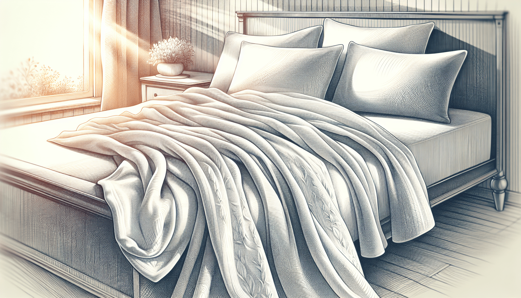 Eine atmungsaktive Bettdecke aus Baumwolle, die für ein optimales Schlafklima sorgt.