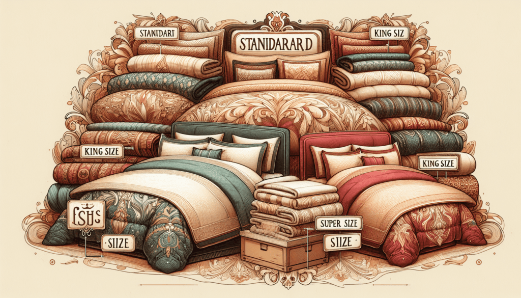 Überblick über Bettdeckengrößen mit verschiedenen Bettdeckenformaten.